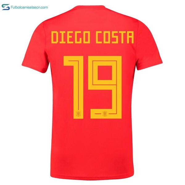 Camiseta España 1ª Diego Costa 2018 Rojo